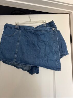 SHEIN Blue Denim Skort Shorts